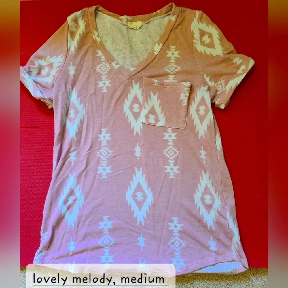 Pink Aztec print top - Picture 1 of 1